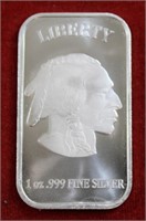 1oz liberty indian face silver piece