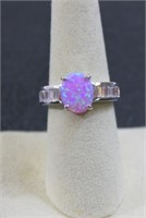 3.12ct oval cut pink opal ring