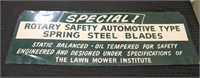 Vintage metal Lawnmower Institute sign
