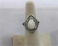 Pear cut opal ring