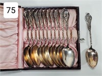 Set of (12) Silver Embossed Spoons