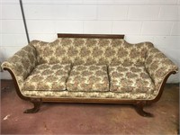 Duncan Phyfe couch, missing metal feet covers