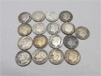 Lot of 17 Roosevelt Silver Dimes