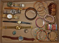 Flat of Costume Jewelry: Bracelets & Watches