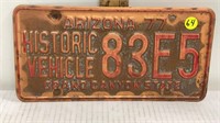 ARIZONA 1977 COPPER GCS HV LIC-PLATE