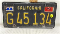 CALIFORNIA 1963 LICENSE PLATE