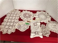 7 Vintage 40's - 50's Hand Crocheted Cotton table