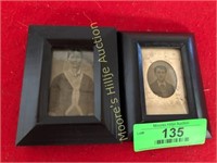 2 Wood Framed Civil War Era tin type photographs