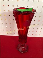 Vintage Fostoria Ruby Coin Glass Vase