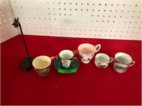 5 Vintage Collectible Demitasse Cups