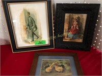 3 Antique Framed Prints