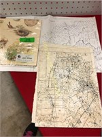 2 Antique Repro. County Maps: 1918 & 1836 Brazoria