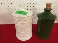 2 Decanter Jugs - Green and White