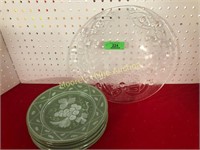 Clear Serving Plate, Green Plates - Italy