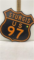 HEAVY-GAUGE STURGIS INTERSTATE STREET-SIGN 16"