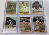 6- 1976 Topps Tigers Baseball Card Lot