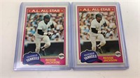 2 1981 Reggie Jackson Topps Baseball Card Lot