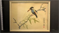 framed 'Kingfisher' by Fang Chao-Ling print