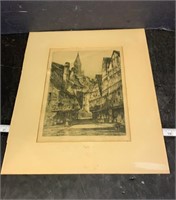 unframed signed etching Strasburg