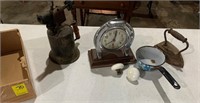 Iron, Enamelware, Clock, Torch