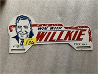 Win With Willkie Metal Sign