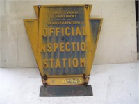 Official Inspection Station Double Sided Metal
