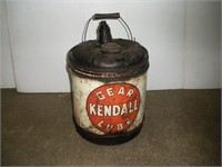 Vintage Kendall Gear Lube 5 Gallon Metal Can