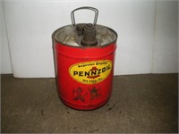 Vintage Pennzoil 5 Gallon Metal Can   Oil City,
