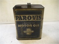 Vintage Par-O-Vis 1 Gallon Metal Oil Can