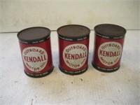 Vintage Kendall 2 Cycle Motor Oil  8oz Metal Cans