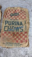 (5) Purina Chows Burlap Bags
