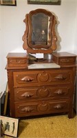Antique Victorian Dresser Marble Top Mirror 
BR2