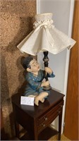 Antique Chalkware Asian Boy Lamp BR2