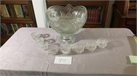 Cut Glass Punch Bowl 8 Cups L