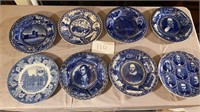 Flow Blue Collector Plates Staffordshire BR1