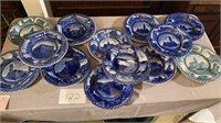 Flow Blue Straffordshire Collectors Plates BR2