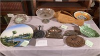 Assorted Plates Copper Trivets and Dust Pans BR2