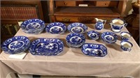 Flow Blue Plates and Serving Dishes L