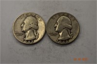 1942 & 1948 United States Silver Quarters