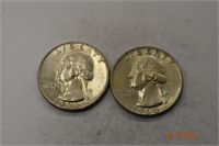 2- 1964 US Silver Quarters