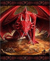 Anne Stokes Dragons Lair Queen Size Blanket