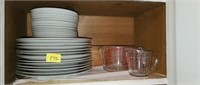 Well Used Dishes Lot and Pyrex Measuring Cups