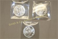 LOT OF 3 - 2014 1 OZ SILVER LIBERTY COINS BU