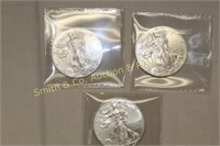 LOT OF 3 - 2013 1 OZ SILVER LIBERTY COINS BU