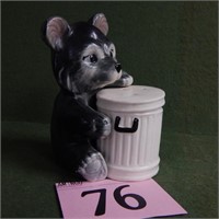 BEAR CUB WITH GARBAGE CAN SALT & PEPPER SHAKERS