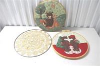 Embroiderd Bears And Butterfly