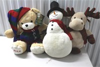 Christmas Moose,Bear and Snowman