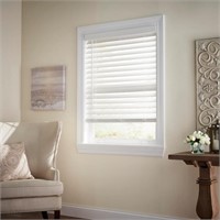 White Cordless 2-1/2 in. Premium Faux Wood Blind )