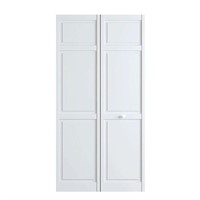 32 in. x 80 in. White 6-Panel Closet Bi-Fold Door