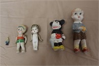 Antique Dolls Including Mickey Mouse